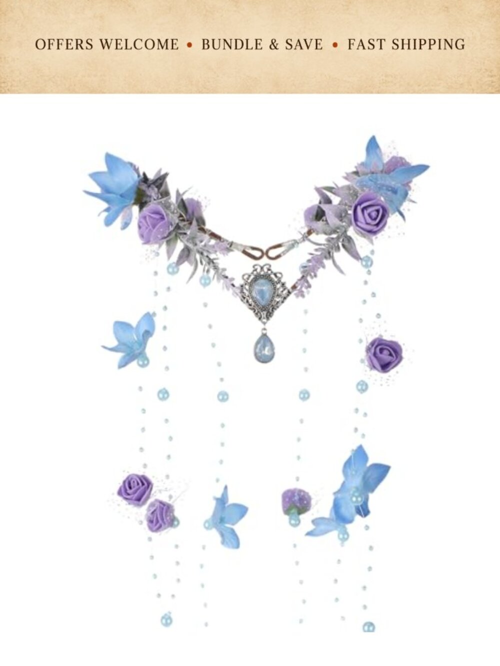 Floral Fairy Crown Headpiece Elf Circlet Renaissance Cosplay Costume